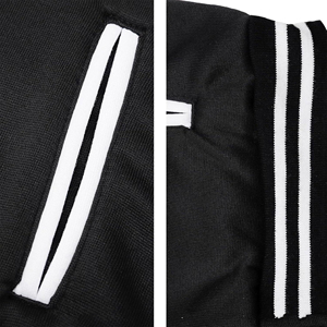 Custom OEM Mens Black White Fleece Varsity <b>Jacket</b> Blank Button Down <b>Slim</b> <b>Fit</b> High Quality Cotton Bomber Letterman Baseball Coat - Product Image 5