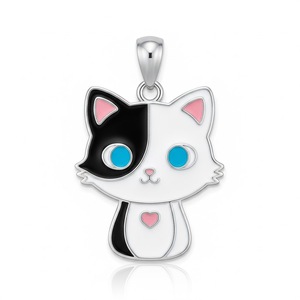Pendentif chat en argent sterling 925, design personnalisé d'animaux mignons en 3D - Product Image 4