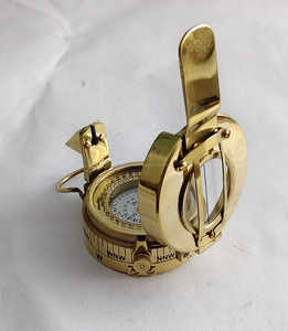 เข็มทิศทองเหลืองแท้พร้อมเลนส์กระจกมองเห็น ขนาดพกพา สำหรับการเดินเรือ - Product Image 3