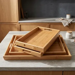 Bandeja de Servicio de Madera - Bandeja Resistente y Ecológica para Hoteles y Resorts, Apta para Lavavajillas - Product Image 6