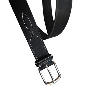 High Quality Steel Cow Leather Pin Buckle Belt 100% Genuine Customized Vintage Style Solid Square Waterproof Eco-Friendly - Product Image 4