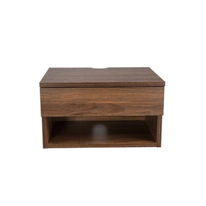 Mesita de Noche Flotante de Pared que Ahorra Espacio con Cajón de Almacenamiento, Gabinete de Madera Marrón, Decoración Moderna para Dormitorio - Product Image 6