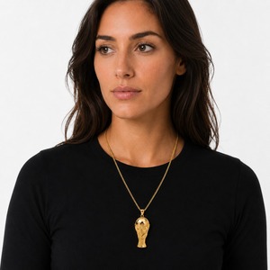Women's Gold Plated Pendant Necklace With Trophy Design Snake Chain Classic Everyday Wear - Product Image 3