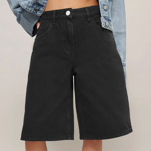 Private label washed denim shorts women vintage shorts faded summer casual wear export factory - Product Image 2