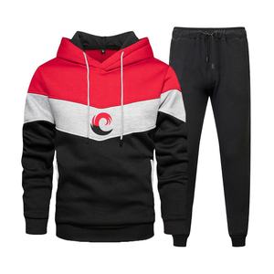 ชุดวอร์มผ้าฝ้ายโอเวอร์ไซส์ของผู้ชายชุดวอร์มผ้าฝ้าย100% 2ชุดระบายอากาศได้ดีพิมพ์โลโก้ได้ตามต้องการ - Product Image 4