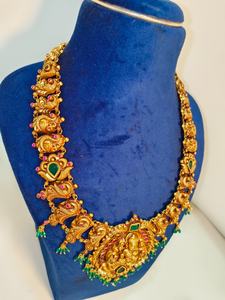 Collar de Oro Antiguo Vintage para Fiesta de Compromiso, Conjunto de Joyería Tradicional del Sur de la India con Piedra Kemp - Product Image 2