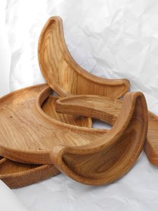 Cuenco de Madera Artesanal en Forma de Luna, Portavelas de Cera Natural para Interiores Rústicos y Modernos - Product Image 4