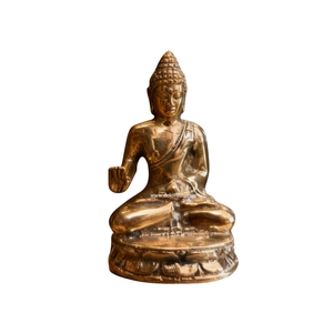 Estatua Decorativa de Buda de Latón Hecha a Mano, Color Personalizado, Estilo Antiguo, Escultura Personalizable para Decoración de Mesa del Hogar - Product Image 1