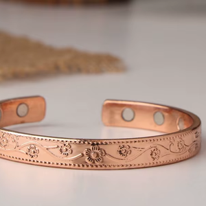 Bracelet de luxe, bijoux ayurvédiques, bracelet en cuivre fait à la main, martelé, pour homme et femme, personnalisation, anniversaire - Product Image 3