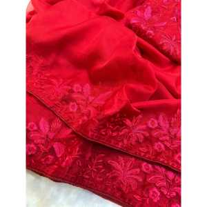 Sari de Diseñador para Mujer con Bordado de Hilos Multicolores - Product Image 3