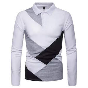 Polo de Manga Larga para Hombre, Color Morado Claro, Cuello Blanco, Estilo Casual, Transpirable, de Algodón, Estilo Casual Elegante - Product Image 5