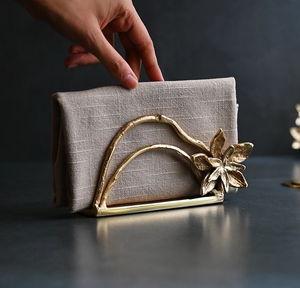 Porta Servilletas de Latón de Alta Calidad, Diseño de Alambre Dorado Sólido, Accesorio Decorativo para Mesa de Cocina, Porta Papel de Latón - Product Image 6