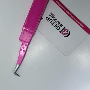 Pinzas para Pestañas GETUP BROSONS IMPEX Precision de 90 Grados, Recubrimiento en Polvo Rosa, Punta Plateada Lisa, Acero Inoxidable Antiestático - Product Image 4