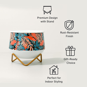 Elegante Maceta Metálica Mini Color Caramelo, Florero de Diseño Contemporáneo con Acabado Liso, Soporte Decorativo para Plantas de Interior - Product Image 6