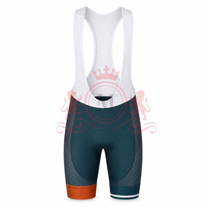 Ensemble maillot et short de cyclisme pour homme, bleu sarcelle, orange, blanc, motif géométrique, manches courtes, fermeture éclair sur le devant, pour adultes - Product Image 6