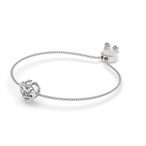 Adorable Chain Bracelet With Adjustable Design Bezel Set Kyra Heart Cut Lab Grown Diamond Bracelet Made From <b>Solid</b> 14k <b>Gold</b> - Product Image 3