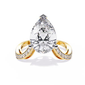 Bague de fiançailles en platine avec diamant taille poire et diamants latéraux, certifiée GIA, bijoux de luxe pour femmes - Product Image 5