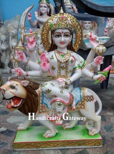 ที่ไม่ซ้ำกันหินอ่อน Maa Durga รูปปั้น - Product Image 3