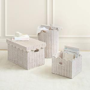 Cesta de almacenamiento para ropa con tapa, de ratán natural, ideal para guardar ropa y artículos esenciales del hogar. - Product Image 6