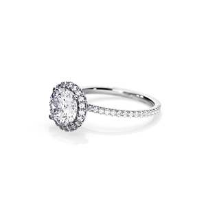 Anillo de compromiso con diamante de talla brillante redonda, engaste de púas chapado, banda floral para mujer, certificado IGI - Product Image 3