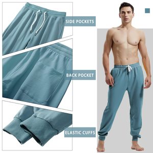 2026 <b>Slim</b> Fitness Men's Pants <b>Joggers</b> Custom Logo Winter Sweatpants Active Bottoms Adults Solid Pattern Autumn Men's Trousers - Product Image 3