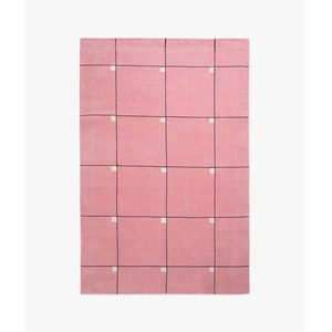 Tapis en laine rose Solid Edificio, tapis moderne tufté à la main, tapis de qualité supérieure, salon, chambre à coucher, décoration contemporaine pour la maison - Product Image 2