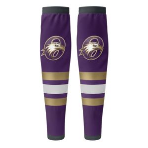 Calcetines de Hockey Morados y Dorados para Hombre, de Poliéster, Largos, Personalizables, para Entrenamiento Deportivo, Uniforme de Equipo, Ropa de Juego, Alto Rendimiento - Product Image 1
