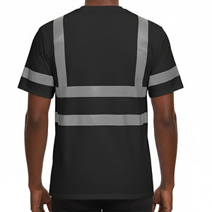 เสื้อยืดนิรภัยสำหรับผู้ชายแบบขายส่ง OEM ออกแบบเองได้ พร้อมแถบสะท้อนแสงสำหรับงานก่อสร้าง - Product Image 6