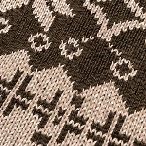 Pull en maille marron pour homme, col zippé, motif Fair Isle flocon de neige nordique jacquard, col montant, poignets et ourlet côtelés, collection hiver, vente en gros de tricots - Product Image 5