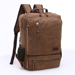 Canvas Laptop <b>Backpack</b> <b>Large</b> Capacity Durable Casual Style with Shoulder Straps and Zipper Closure Unisex Travel Rucksack - Product Image 4