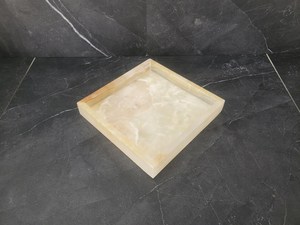 Honey Onyx Square Shaped Tray Natural <b>Stone</b> Decorative Serving Tray Handmade Luxury Onyx Tray Wholesale Supplier - Product Image 2
