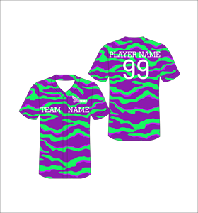 เสื้อเบสบอลแบบซับลิเมชั่นสั่งทำพิเศษ ติดกระดุมเต็มตัว ชุดทีมแบบกำหนดเองได้ ชุดกีฬาผู้ชายระบายอากาศได้ดี เสื้อแห้งเร็ว - Product Image 1