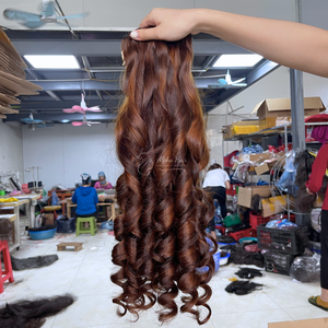 วิกผมต่อผมจริงแบบลอนธรรมชาติพร้อมวิกผมหยิกเงามันเงา - Product Image 4