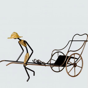 Porte-bouteille de vin attrayant de style chariot à main pour une présentation créative, décoration de bar à domicile et pièce décorative pour salon, provenant d'Inde - Product Image 1