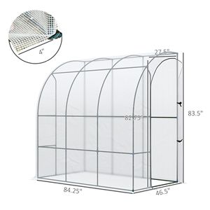7 'X 4' X 7 'all'aperto Walk-In serra bianco PE copertura vivaio pianta con Roll-Up porta per la cura del giardino - Product Image 3