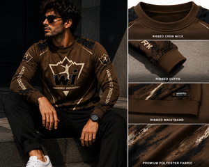 เสื้อสเวตเชิ้ตคอกลมพิมพ์ลายซับลิเมชั่นสีน้ำตาลสำหรับผู้ชายจาก Warpro Industry ทรงปกติ สวมใส่สบายๆ ในฤดูใบไม้ร่วง - Product Image 6