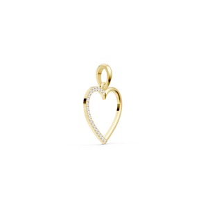 Colgante de Corazón de Oro Amarillo de Buena Calidad, Joyería Fina de Lujo para Mujer, Diseño Clásico y Elegante para Boda, Disponible para la Venta - Product Image 2