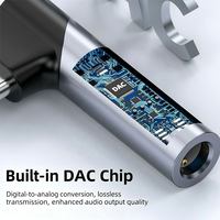 90 °   Adaptateur audio USB-C vers 3,5 mm, connecteur en forme de L à 90 degrés avec puce DAC de haute qualité pour écouteurs, téléphones mobiles Samsung, ordinateurs portables, jeux, OTG