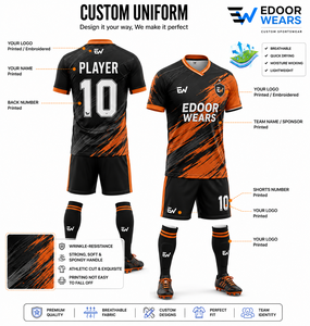 Jersey Sepak Bola Custom dengan Logo dan Nomor, Cetak Digital, Cepat Kering, Lengan Pendek, 100% Poliester, Seragam Sepak Bola Musim Panas - Product Image 3