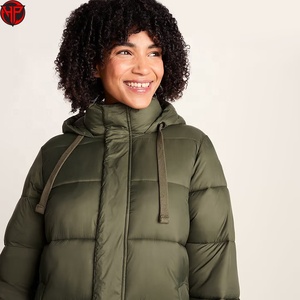 Doudoune longue pour femme, manteau d'hiver à capuche, avec cordon de serrage réglable, vêtement d'extérieur chaud - Product Image 5