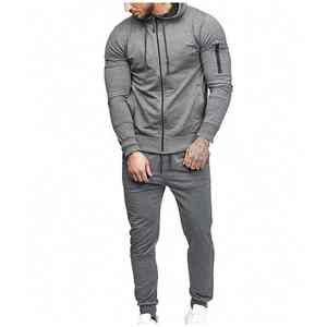Conjunto Deportivo de Diseñador para Hombre de Alta Calidad, Corte Ajustado, Dos Piezas, Chaqueta con Cremallera y Pantalones Deportivos, Ropa Deportiva al Por Mayor - Product Image 1