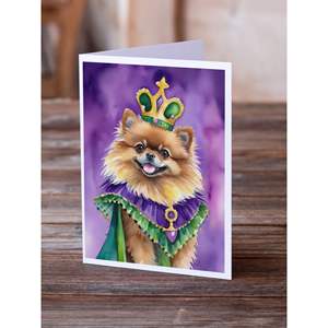 การ์ดอวยพร pomeranian King of Mardi Gras แปลกๆ A7เปล่าบรรจุ8ซอง5x7ขนาดโน้ต - Product Image 2