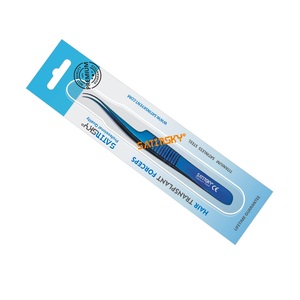 Pinces à cheveux FUE pour greffe capillaire, courbées, manuelles, en acier inoxydable, qualité supérieure, certifiées CE, garantie 3 ans Satinsky - Product Image 1