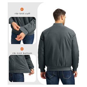 Men's Onion Quilted Bomber <b>Jacket</b> Winter <b>Padded</b> Windbreaker <b>Waterproof</b> Satin Zip Up Flight Varsity Coat with 4 Pockets Stylish - Product Image 6