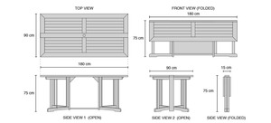 6ft Durable <b>Folding</b> <b>Dining</b> <b>Table</b>-<b>Modern</b> Lightweight Solid Wood with Teak Frame for Outdoor Events & Camping - Product Image 2