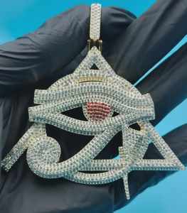 Colgante Ojo de Horus Iced Out VVS Moissanite de Plata 925, Joyería Fina Hip Hop, Pasa Prueba de Diamante, Colgante Bilingue para Rapper - Product Image 1
