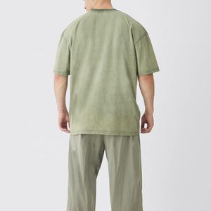 2025 Custom Logo <b>Acid</b> Wash Vintage T-Shirt Heavyweight 100% Cotton <b>Drop</b> Shoulder High Quality Solid Pattern Digital Printing - Product Image 3