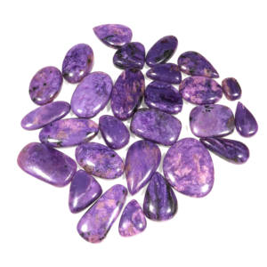 พลอยชาร์ไรต์สีม่วง, พลอยชาร์โอต์คาโบชองจากนักออกแบบสีม่วงธรรมชาติ, จี้ชาร์โรต์สีม่วงหลวมสำหรับทำเครื่องประดับ - Product Image 1