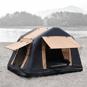 Tente de toit de voiture gonflable amphibie pliable pour 2-3 personnes, pour SUV/camion, camping en plein air, tente de glamping avec design bicolore en S - Product Image 5