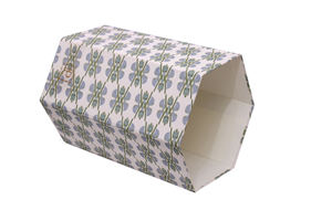 Corbeille à déchets décorative en tissu de coton imprimé fait main pour le salon, la salle de bain, le bureau. - Product Image 3